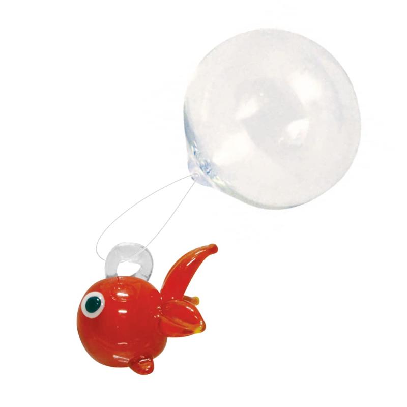 乐天商城 - フォーカート かわいい手作り ガラス細工 浮玉 赤 金魚 幅:20 玉:20mm