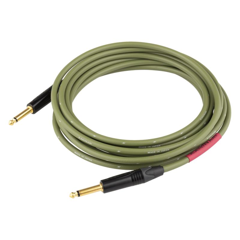 KAMINARI GUITARS ギターシールド Electric Bass Cable2 5m 鶯[Moss Green] K-BC2-5SS