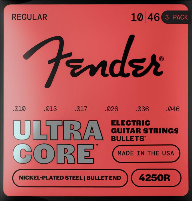 乐天商城 - Fender フェンダー エレキギター弦 Ultracore™ Bullets™ 4250R Guitar Strings, Nickel-Plated Steel, Bullet End, Gauges .010-.046 (3-Pack)