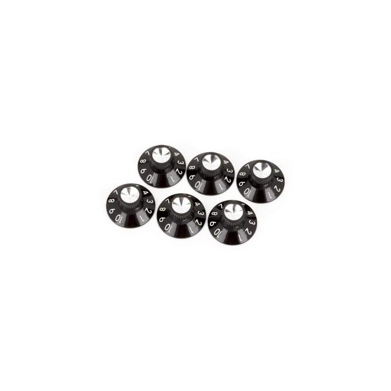 樂天商城 - Fender パーツ Pure Vintage Black/Silver Skirted Amplifier Knobs, (6)