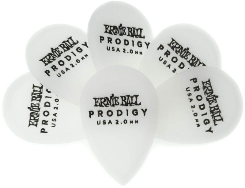 樂天商城 - 【正規品】 ERNIE BALL 9336 ギターピック WHITE TEARDROP PRODIGY ティアドロップ 2.0mm デルリン ホワイト 6枚 パック