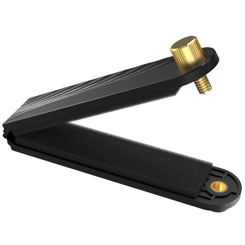 Abaodam Guitar Muting Device for Acoustic Guitar Stands, Musical Instrument Accessory, Sound Mute Device, String Silencer, Sound Muffler, Music Student, Screw-Adjustable Volume Control, 8cm Compact, Black