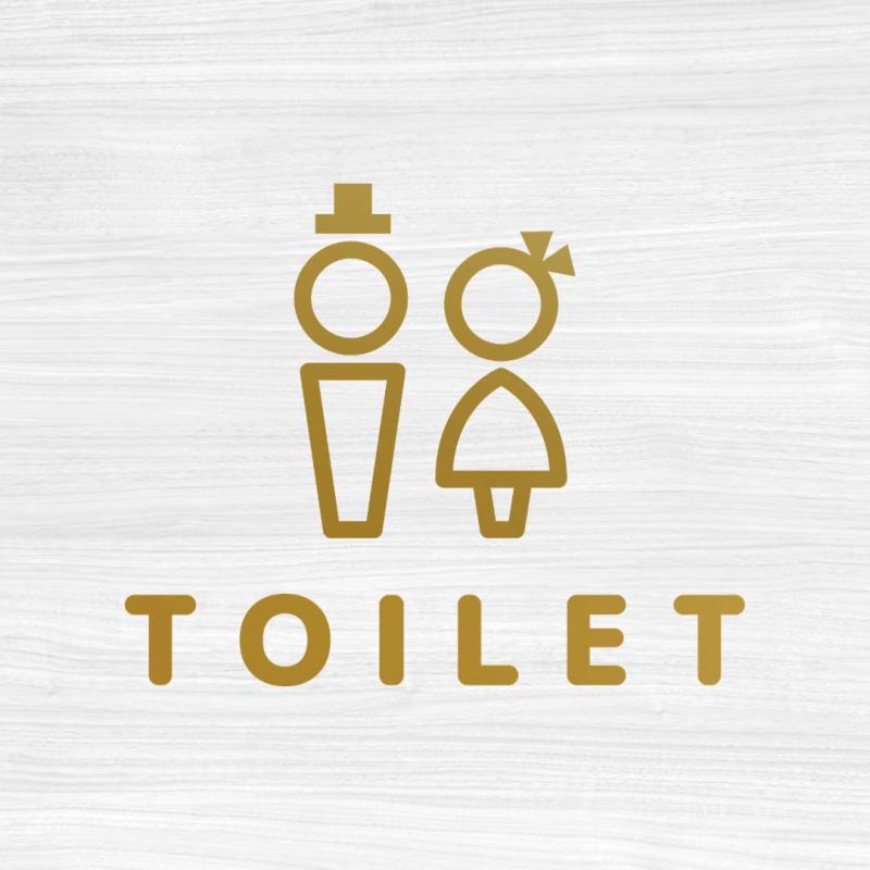 nicotto ルームサイン ドアステッカー TOILET トイレ シール シンプル かわいい ピクトサイン 男女 切り文字 カッティングシート 8.6×11cm 屋内