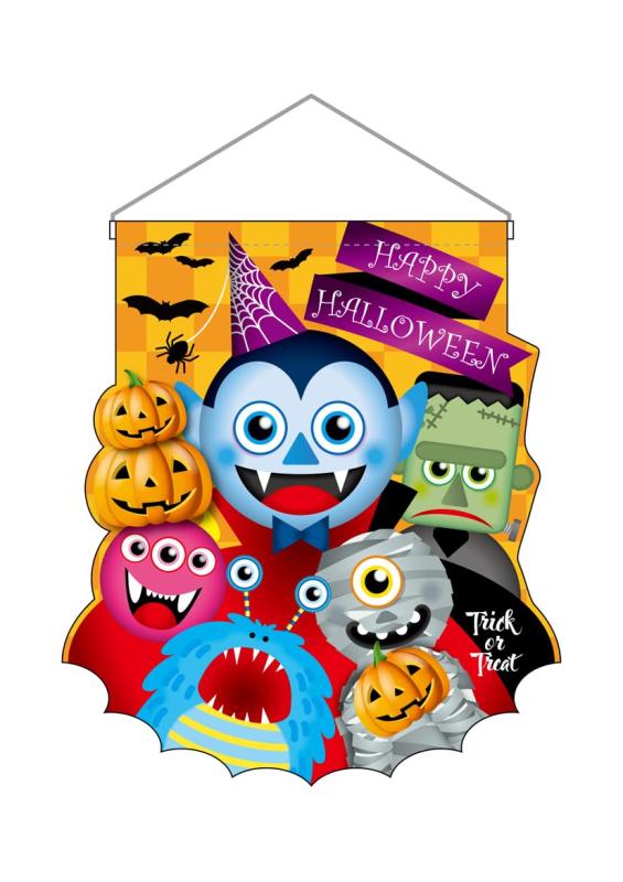 Rakuten - のぼり屋工房(Noboriyakobo) 吊下旗 25873 happy halloween W330×H480mm 1枚