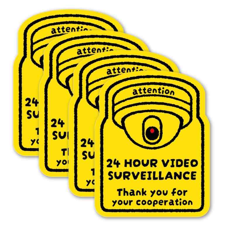 SignStore 手書き風防犯カメラステッカー 控えめな注意喚起に 約5.5cm×7cm 日本製 TMZN021