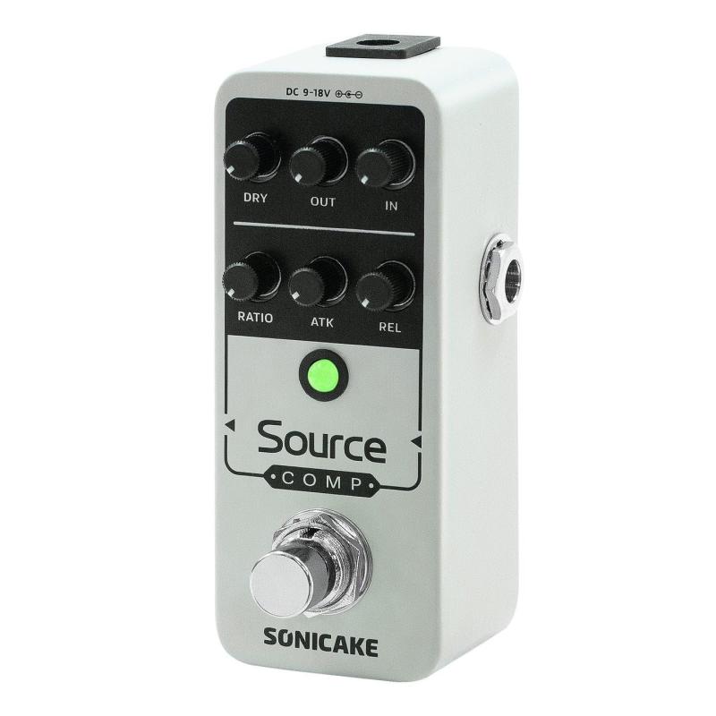 SONICAKE Source Comp コンプレッサーペダル ギターペダル ミニペダル エレキギターとベース用 高耐久メタルフットスイッチ オーバードライブペダル ソースコンプ｜バンブ