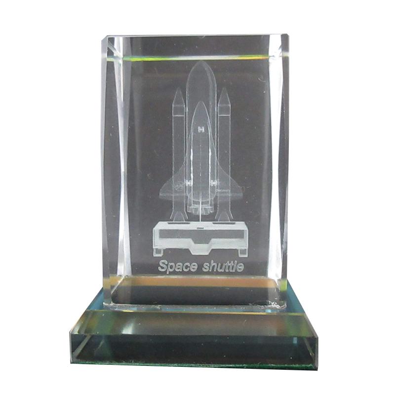 樂天商城 - インテリア 置物 ガラス 3Dクリスタル スペースシャトル 120-629