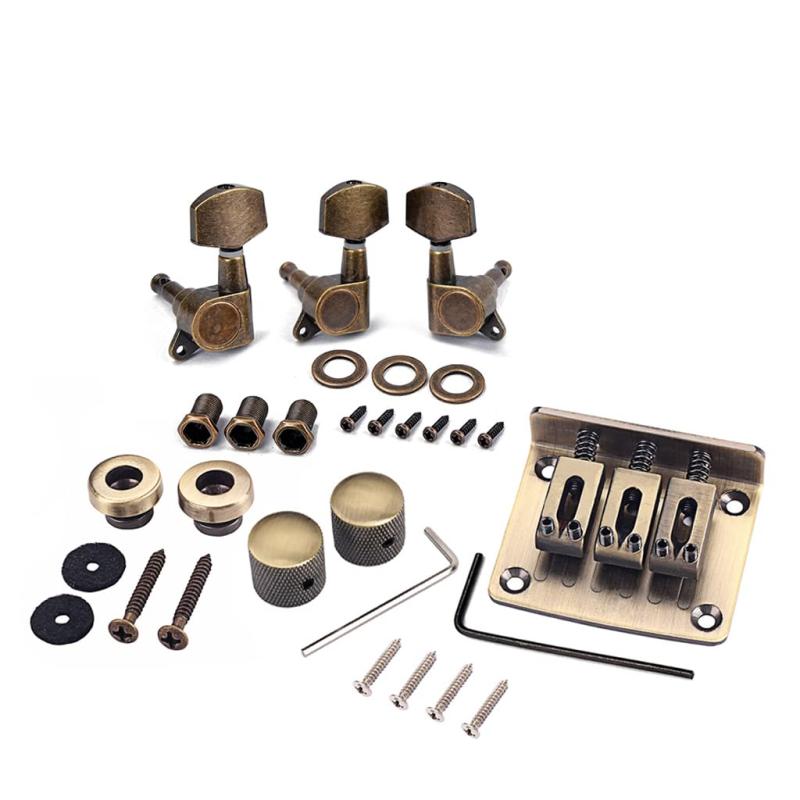 乐天商城 - Ogdni 1R2L メッキチューニングペグ マシンヘッドチューナー 3弦ウクレレギターベースギア比 1:19(GK1000)