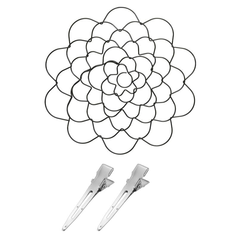 Rakuten - PATIKIL 4" 花器フタ 2つ クリップ付き ステンレス製 花アレンジメントホルダーフロッグフタ ブーケ 茎や植物を固定するため フラワーベース挿入物 黒