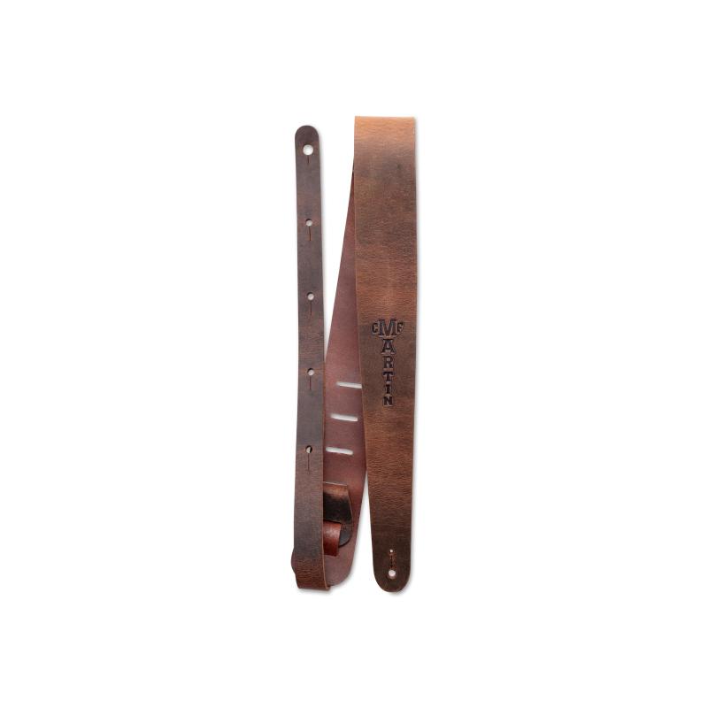 Martin Vintage Leather Straps Brown 18A0065 マーティン ヴィンテージ レザー ギターストラップ – ブラウン | 軽量 100% レザーストラップ C. F. Martin ロゴ入り