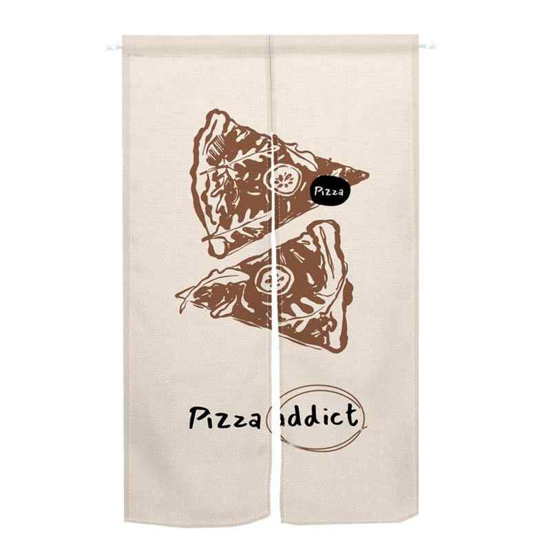 樂天商城 - Qinunipoto 暖簾 Pizza のれん おしゃれ ピザ屋用 幅72cm丈120cm noren インテリア 出入り口 目隠し おしゃれ すだれ 遮光 部屋 間仕切りカーテン 門カーテン ポリエステル製 オーダー可 簡単取付 四