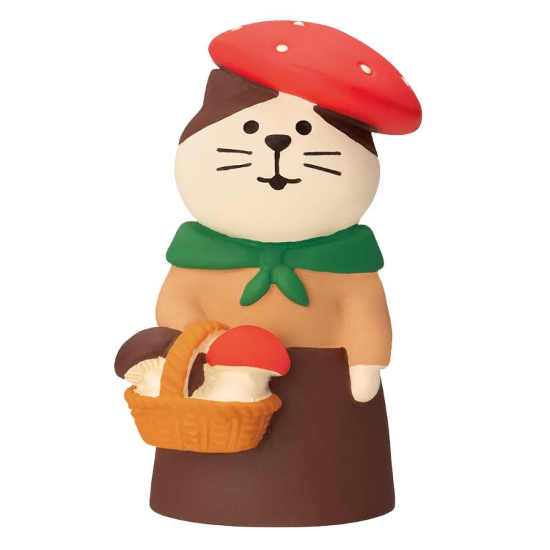 乐天商城 - デコレコーポレーション concombre きのこ娘猫 サイズ：約W3 D3.2 H5.2 ZCB-35324