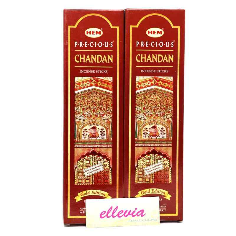 乐天商城 - ellevia HEM インドお香スティックタイプ 【プレシャス・チャンダン】エコノミーパック (2箱セット)