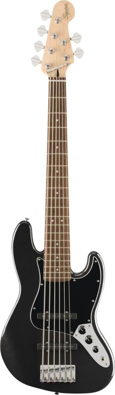 Squier by Fender スクワイヤー エレキベース Affinity Series® Jazz Bass® VI, Laurel Fingerboard, Black Pickguard, Black Metallic ソフトケース付き