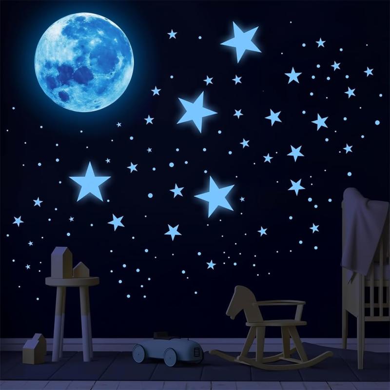 Rakuten - MircTuDou 夜光シール 星空セット 蓄光効果 星 月 流星 光るシール 光るウォールステッカー 蓄光 繰り返し使える 子供部屋装飾 窓用 DIYインテリア 壁面 幼稚園 保育園 家の装飾品 子供誕生日ギ