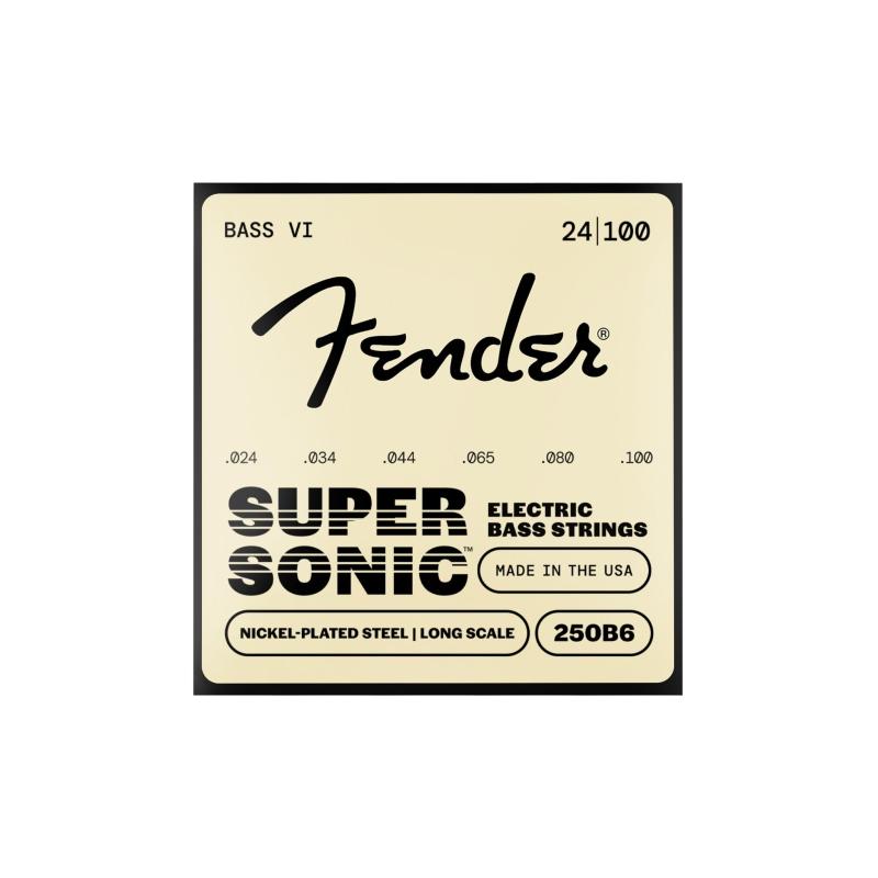 Fender フェンダー バリトンギター弦 SuperSonic™ 250B6 Bass VI Strings, Nickel-Plated Steel, Ball End, Gauges .024-.100