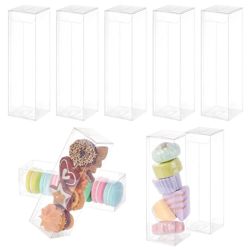Rakuten - BENECREAT 20個 PVC透明プラスチックケース 長方形 折り畳みボックス 防水クリアギフトボックス 小物入れ ラッピング プレゼント包装 バレンタイン