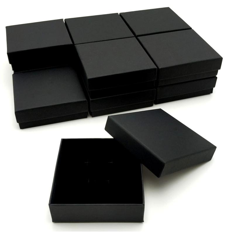 Rakuten - (TUISKU) ギフトボックス 9x9x3cm 正方形 アクセサリー クラフト紙 ラッピング 箱 12個セット