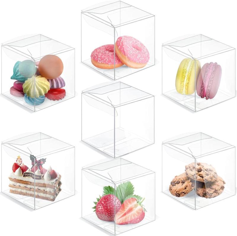 乐天商城 - DIFEIUKI 透明 ギフトボックス 50個セット PVC プラスチックケース 折り畳み式 ボックス ミニ 正方形 小箱 組み立て簡単 防水 バレンタイン 小物入れ プレゼント包装 商品展示 ラッピング用 透