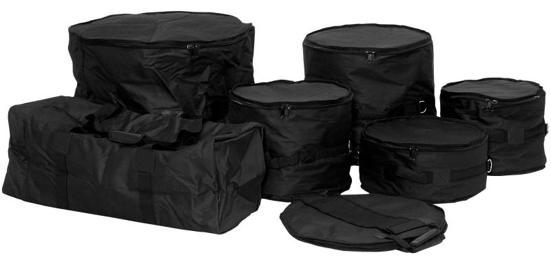 KC ドラムバッグセット DBS-2000ドラムオールインワンバッグセット・バスドラム用 x 1 (22" x 16"対応)　・フロアタム用 x 1 (16" x 16"対応)　・タムタム用 x 2 (12" x 11"、13" x 12"対応)・スネアドラム用 x 1 (14" x 6 1/2"対応)　・シンバル用 x 1 (22"まで対応)　・ハードウェア用 x 1