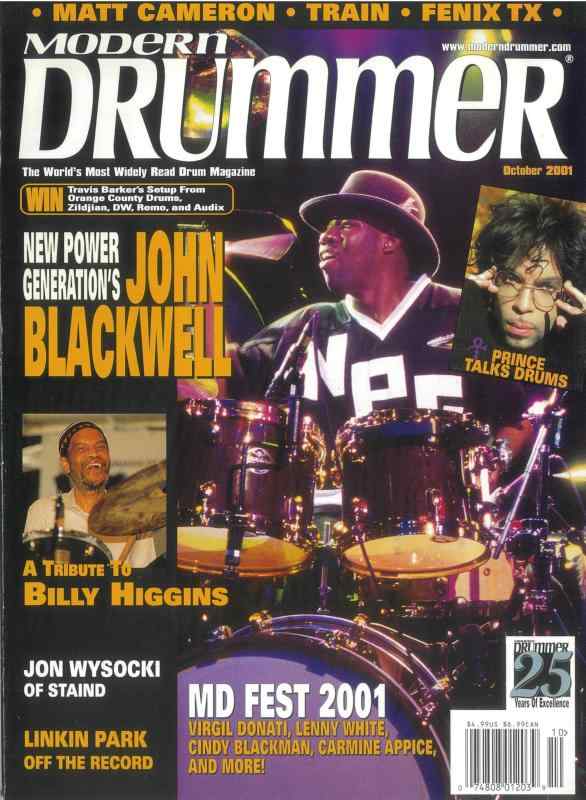 MODERN DRUMMER モダンドラマー 「表紙：John Blackwell (ジョン・ブラックウェル)」 2001年10月号
