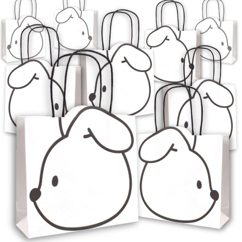 樂天商城 - SALUDABLE 紙袋 犬 ラッピング 袋 手提げ プレゼント ギフト 動物 白黒 誕生日 可愛い