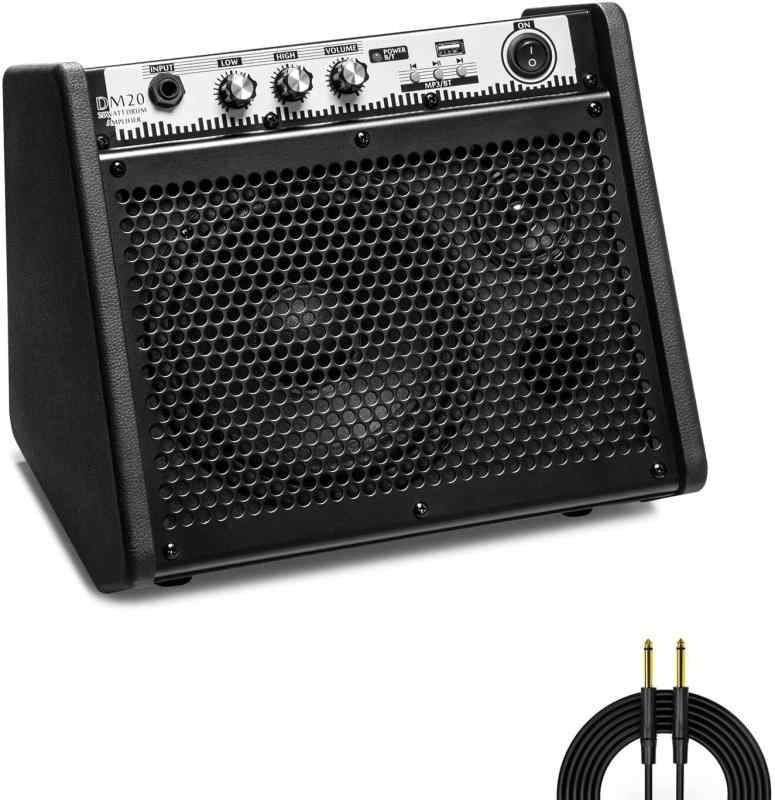 Rakuten - Coolmusic DM20 20W BT パーソナルモニターアンプ電気ドラムアンプスピーカー、キーボード、アコースティックギタースピーカー