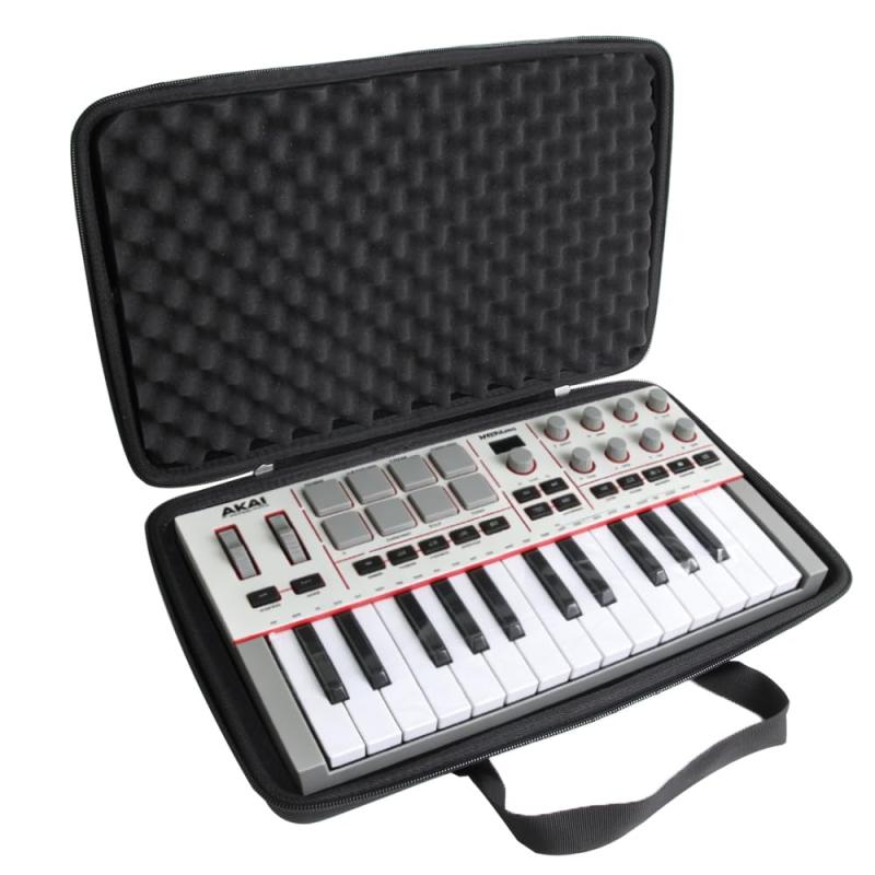 （ケースのみ）Akai Professional MPK Mini IV MIDI キーボードコントローラー MPKMINI4B専用収納ケース，ブラック‐Adada