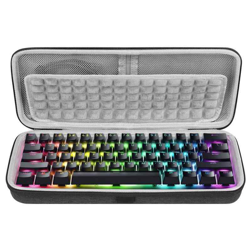 Geekria 60% コンパクトキーボードケース、61 キーコンピュータメカニカルキーボード用ハードシェルトラベルキャリングバッグ、ロジクール Logicool G PRO X 60、レイザー Razer Huntsman Mini 60%、RK Ro