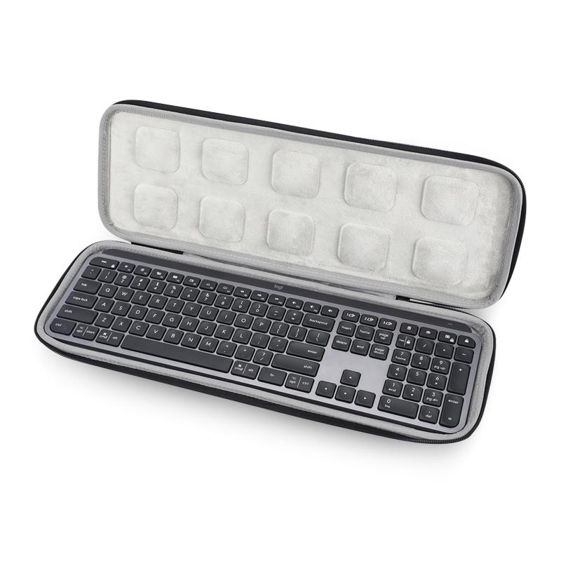 Rakuten - Qanuxy 羅技MX Keys とMXキーキーボードの頑丈なスーツケース、ソフトライニング付きの硬質EVA保護ハンドバッグ、ワイヤレスキーボードと付属品の防振防塵カバー