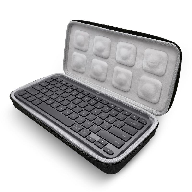 Qanuxy 羅技MXキーミニキーボードに適した頑丈なスーツケース、滑らかなファスナーとソフトハンドルを備えた携帯用保護メモリバッグ、MXキーミニと互換性のあるEVAハードケースカバー、MX