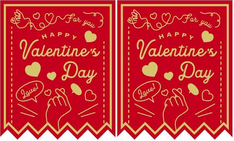 ヒカリ紙工 SMラベル GY246 Happy Valentine's 600枚 bambooec-10028740 バンブ サンプル画像2