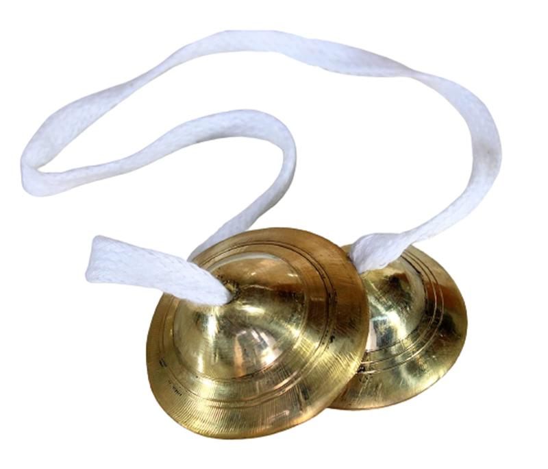 eSplanade - Brass Tibetan Tingsha Manjeera Clash Cymbals or Hand Cymbals - Traditional Instrument for Indian Music &amp; Tibeta