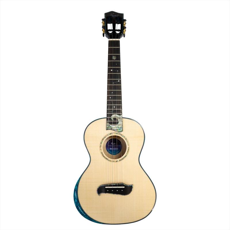 バンブのKai Ukulele KT-BD テナーウクレレ アバロンインレイ採用 ケース付き｜アングル2