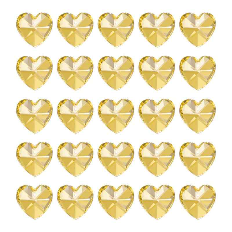 乐天商城 - PATIKIL K9 Crystal Heart Beads 1 Holes Pendants, Chandelier Prisms Parts Ornaments Hanging Beads