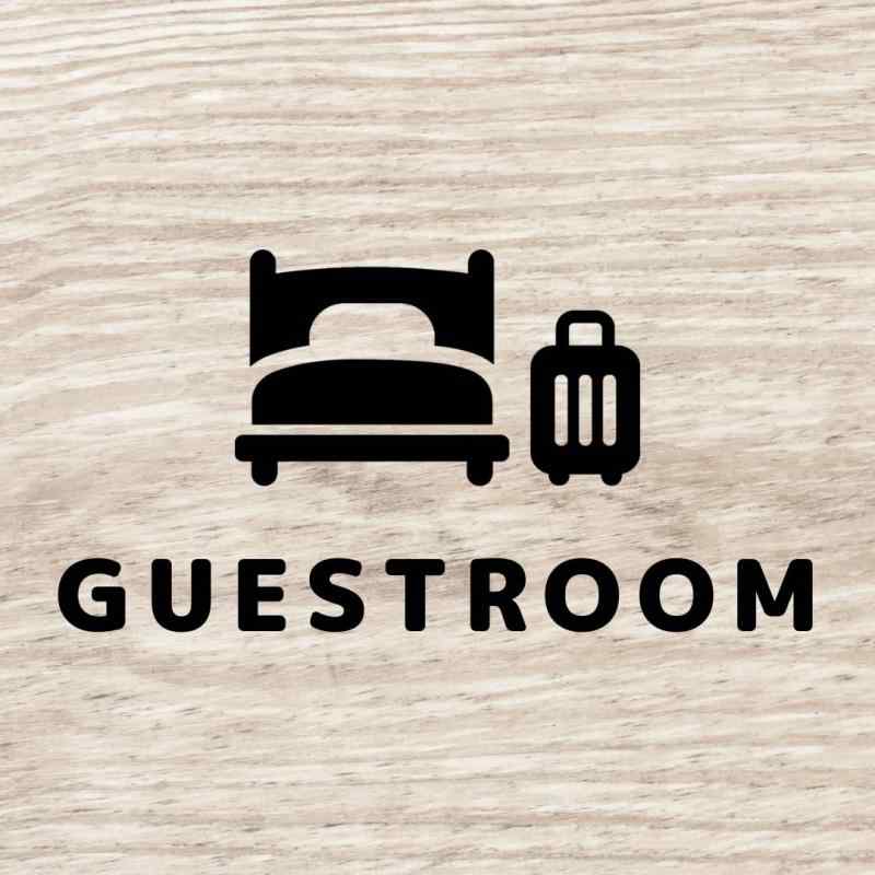  ルームサイン ドアステッカー GUESTROOM ゲストルーム 客室 ピクトサイン カッティングシート 切り文字 シンプル かわいい 新築 リフォーム 賃貸OK