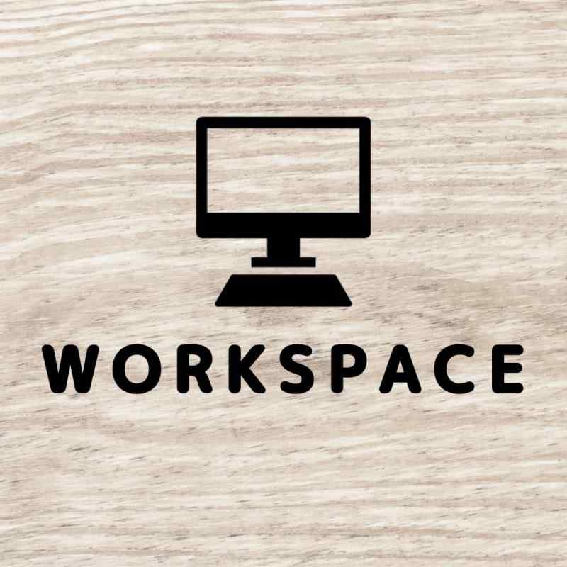 nicotto ルームサイン ドアステッカー WORKSPACE ワークスペース 書斎 ピクトサイン カッティングシート 切り文字 シンプル 新築 リフォーム 賃貸OK