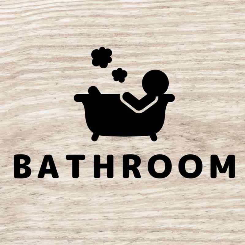 乐天商城 - nicotto ルームサイン ドアステッカー BATHROOM バスルーム お風呂 ピクトサイン カッティングシート 切り文字 シンプル 新築 リフォーム 賃貸OK