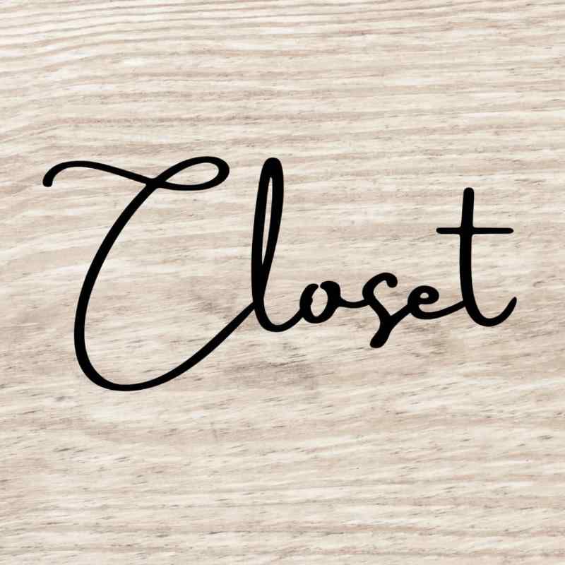  ルームサイン ドアステッカー Closet クローゼット シール おしゃれ スタイリッシュ 切り文字 カッティングシート 6.5×13cm 屋内