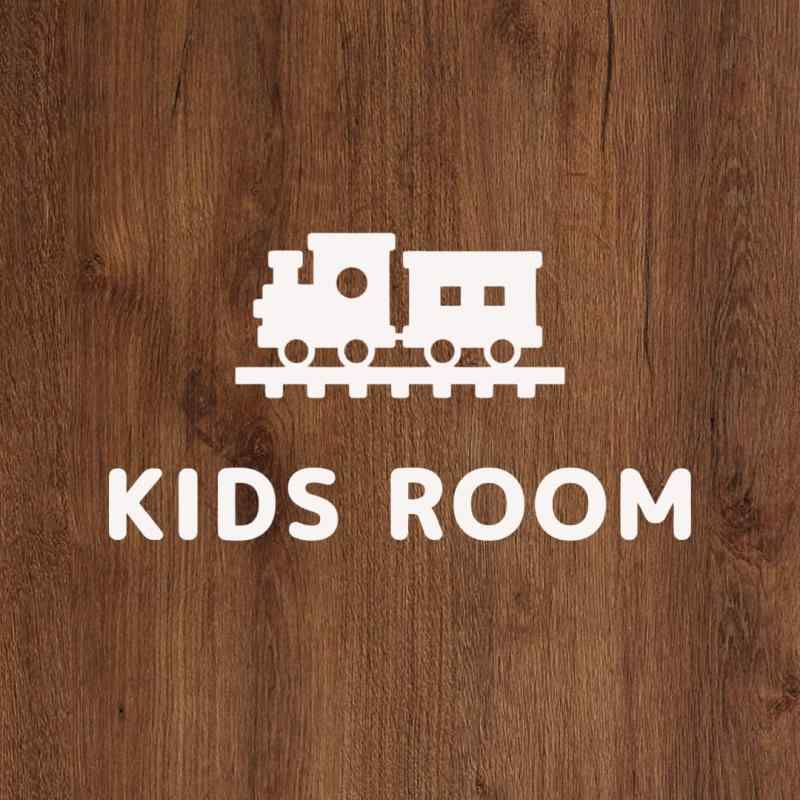 樂天商城 - [nicotto] ルームサイン ドアステッカー KIDSROOM キッズルーム 子供部屋 ショベルカーの絵柄 シール 賃貸OK シンプル かわいい 切り文字 カッティングシート