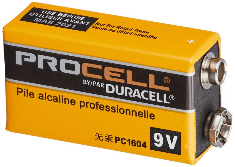 PROCELL デュラセル プロセル 9V角電池 エフェクター/楽器用アルカリ電池