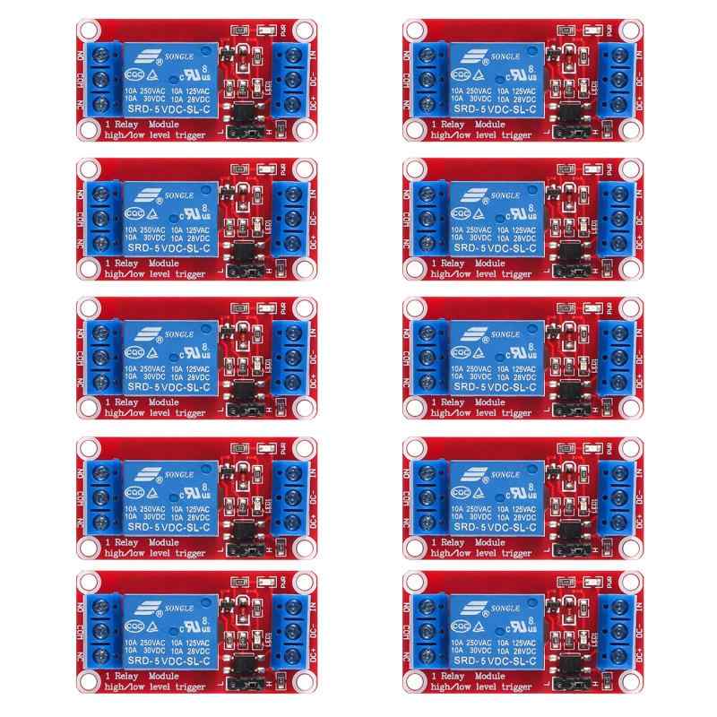 DIANN 10pcs 1 Channel Relay Board with Optocoupler Support High/Low Level Trigger