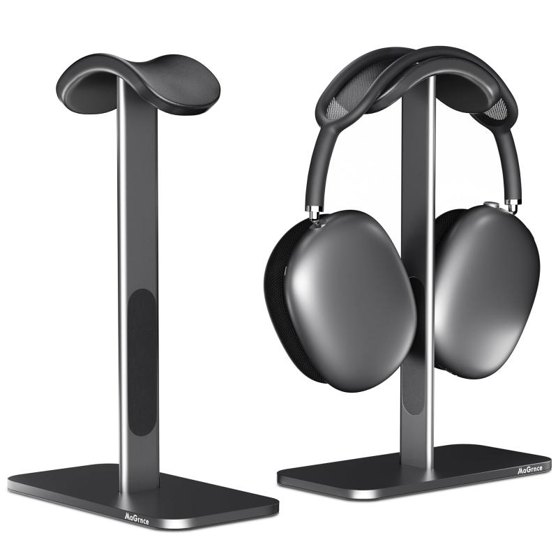 MaGrnce Headphone Stand for Airpods Max with Sleep Mode Aluminum Headphone Holder with Anti-Slip Base &amp; Protective Leather