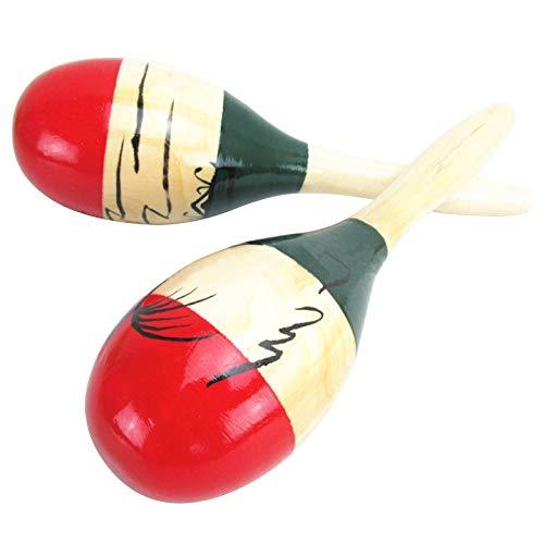 乐天商城 - (pont du monde) マラカス Maracas 打楽器 ラテン パーカッション リトミック 楽器 木製 (2個セット)