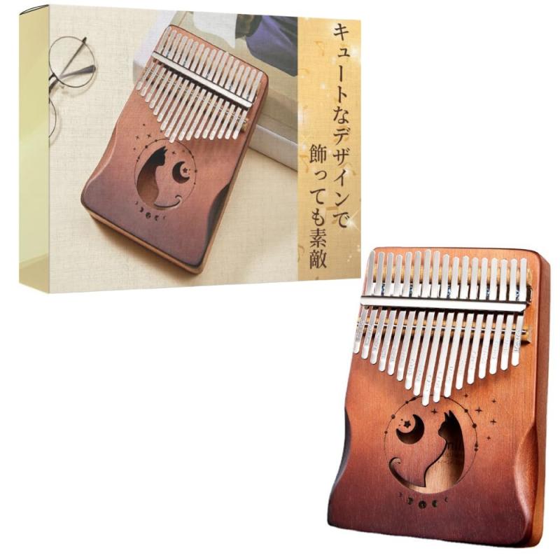 樂天商城 - ideamall カリンバ 初心者 猫 17キー Kalimba ネコ かりんば 木製 親指ピアノ サムピアノ フィンガーピアノ