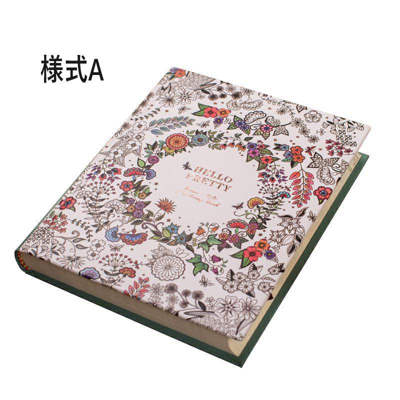 バンブの日記帳 手帳 A5 ノート イラスト付き おしゃれ 花柄 色鉛筆 ハードカバー｜アングル2