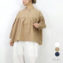 【春夏アイテム 30%オフセール】FLAT.(フラット)スタンドカラーギャザーブラウス