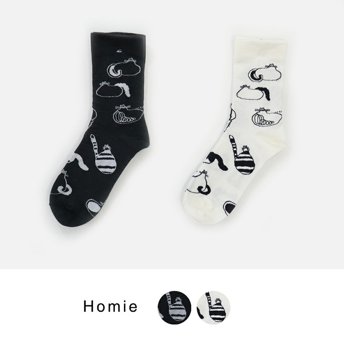Rakuten - Homie（ホミー）コットンMBキャットソックス　猫柄