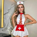 コスプレ 衣装 仮装 コスチューム ハロウィン セクシー 制服 ナース ナース服 看護婦 かわいい 可愛い下着 大人 女性 白赤(3)