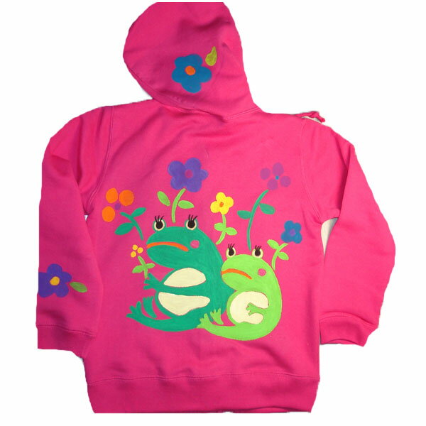 ＼孫の日 ギフト／兄弟 お揃い 出産祝い 姉妹 兄妹 姉弟パーカー 花蛙 男の子 女の子 名入れ Tシャツ 子ども あったか 裏パイル スウェット 可愛い コーデ ジップアップ 保育園 こども服 カエル 植物園 トップス